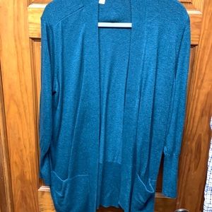 Teal cardigan with pockets